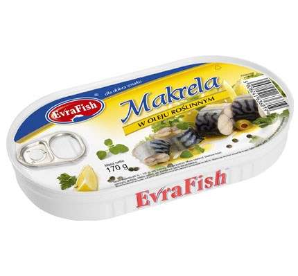 Evra Fish Makrela w oleju 170g/16