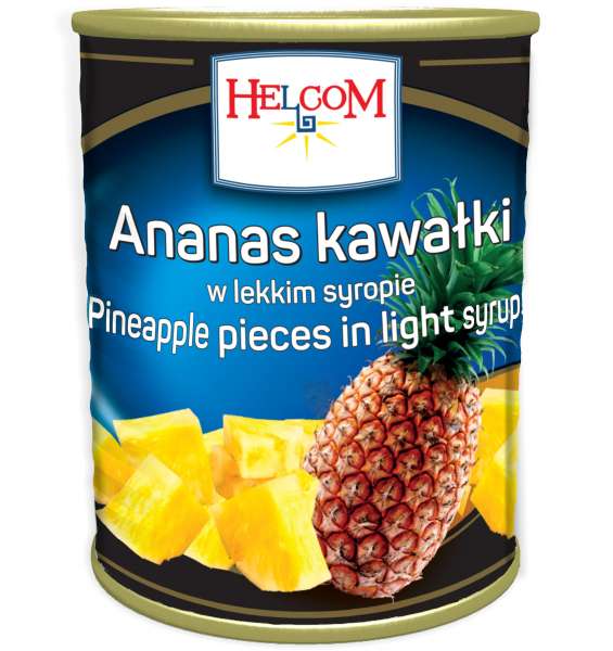 Helcom ananas w syr.kawałki 580ml/24/