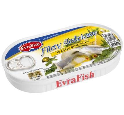 Evra Fish Filet śledz. w ol.170g/16/