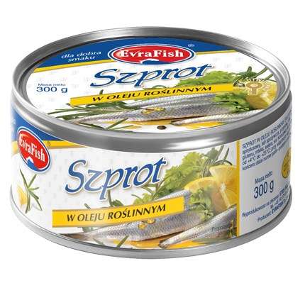 Evra Fish Szprot w oleju roślinny170g/16