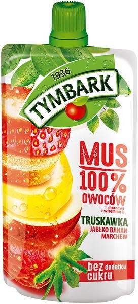 Tymbark mus 100% owoców truskawka120g/12