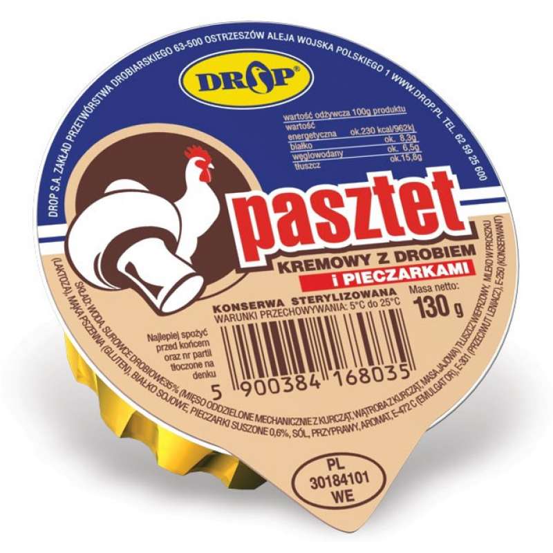DROP Pasztet z PIECZARKAMI 130g/12