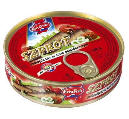 Evra Fish Szprot w sosie pomidor.170g/16