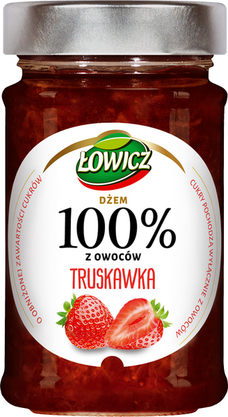 Łowicz dżem 100 %z owoców truskawki 210g