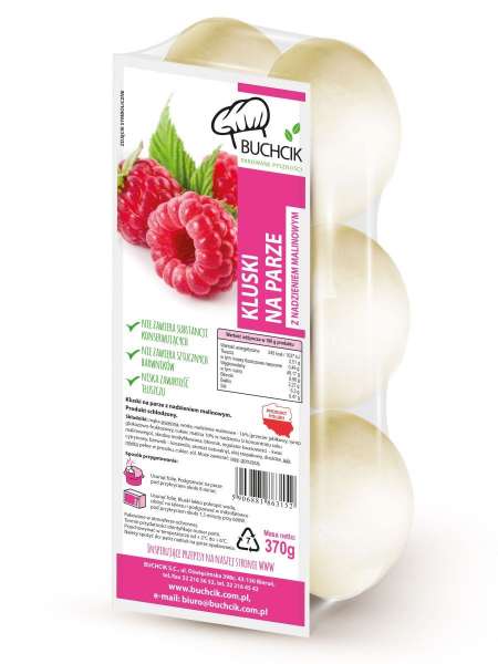 Buchcik Kluski na parze malina 370g/12