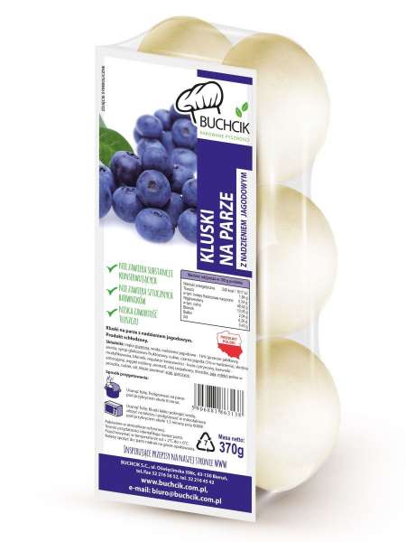 Buchcik Kluski na parze jagoda 370g/12