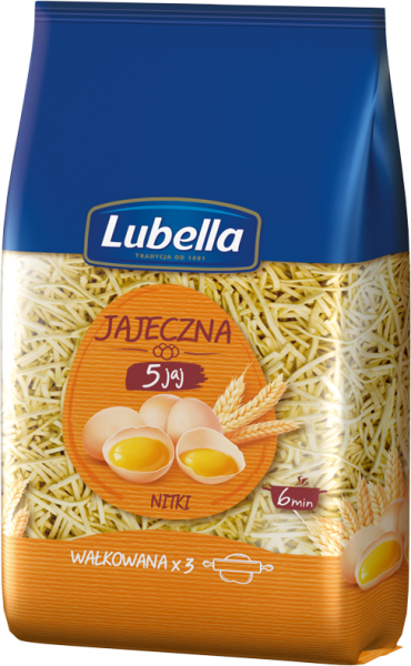 Lubella makaron 400g nitka 5-jaj/12